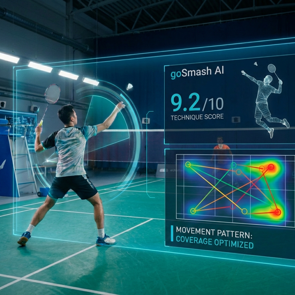 Player being analyzed with AI pose estimation
