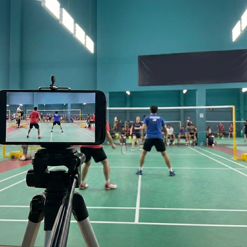 Player preparing to serve